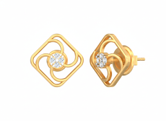 18K Gold & Diamond Women Stud Earring KSK068