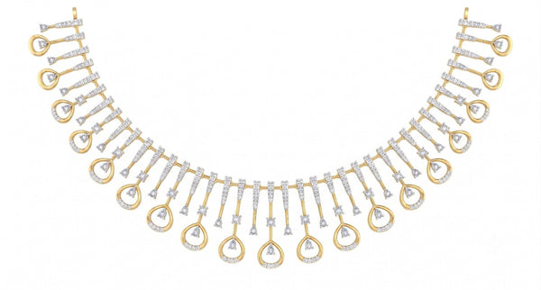 Gold & Diamond Choker Necklace Set KRC60160N