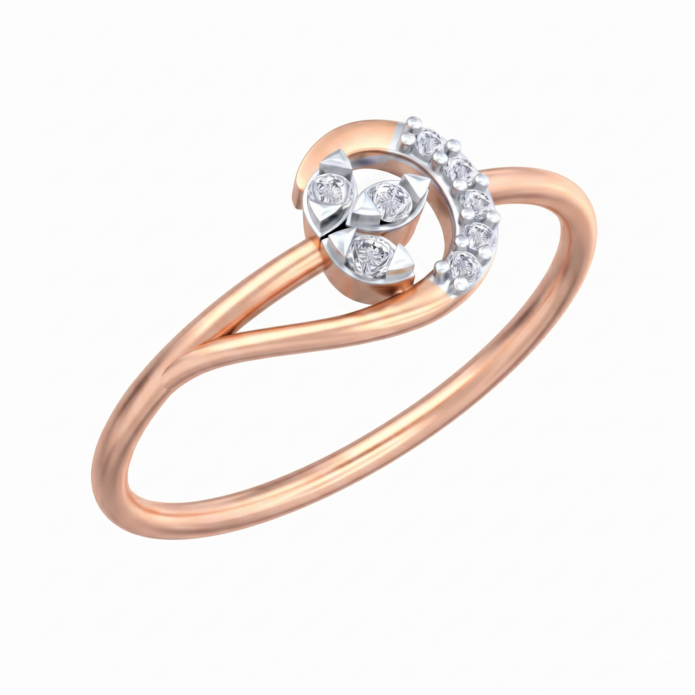 Gold & Diamond Dailywear Ring For Women KRC10675
