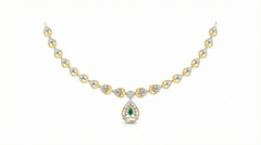 14K Gold & Diamond Gemstone Necklace Set KRB44119NR-A