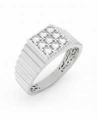 18K Gold & Diamond Band Ring For Men KRC60307