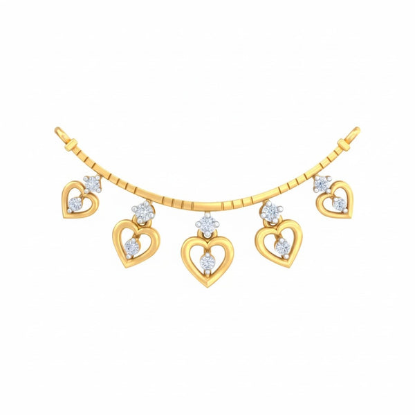 Gold & Diamond Heart Mangalsutra For Women KRC50082