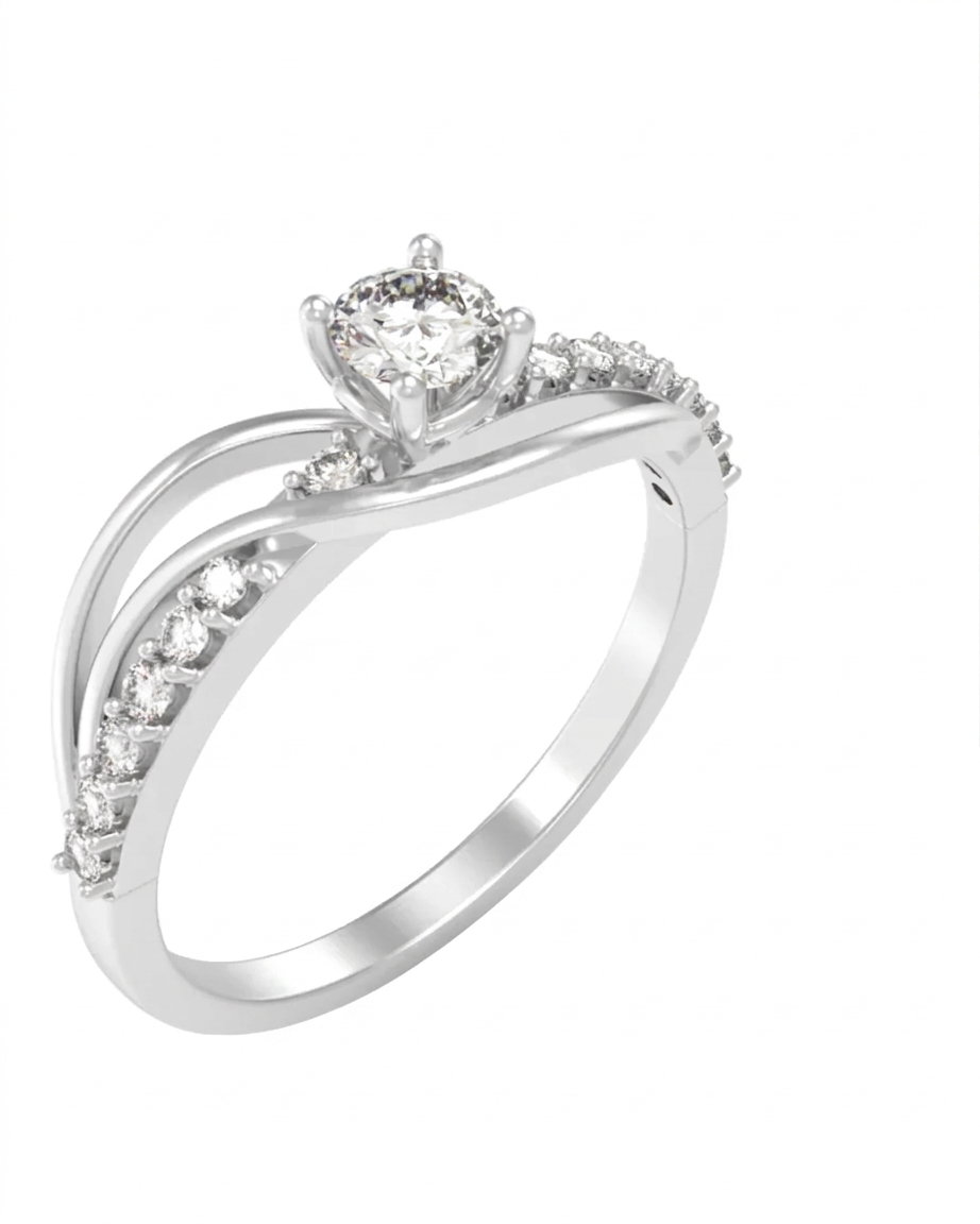 Gold & Diamond Engagement Ring For Women KRC10828