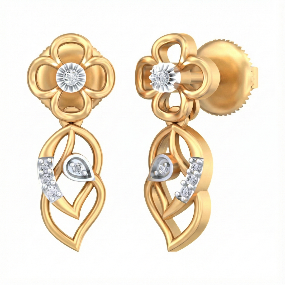 14K Gold & Diamond Women Dangler Earring KRB44054E