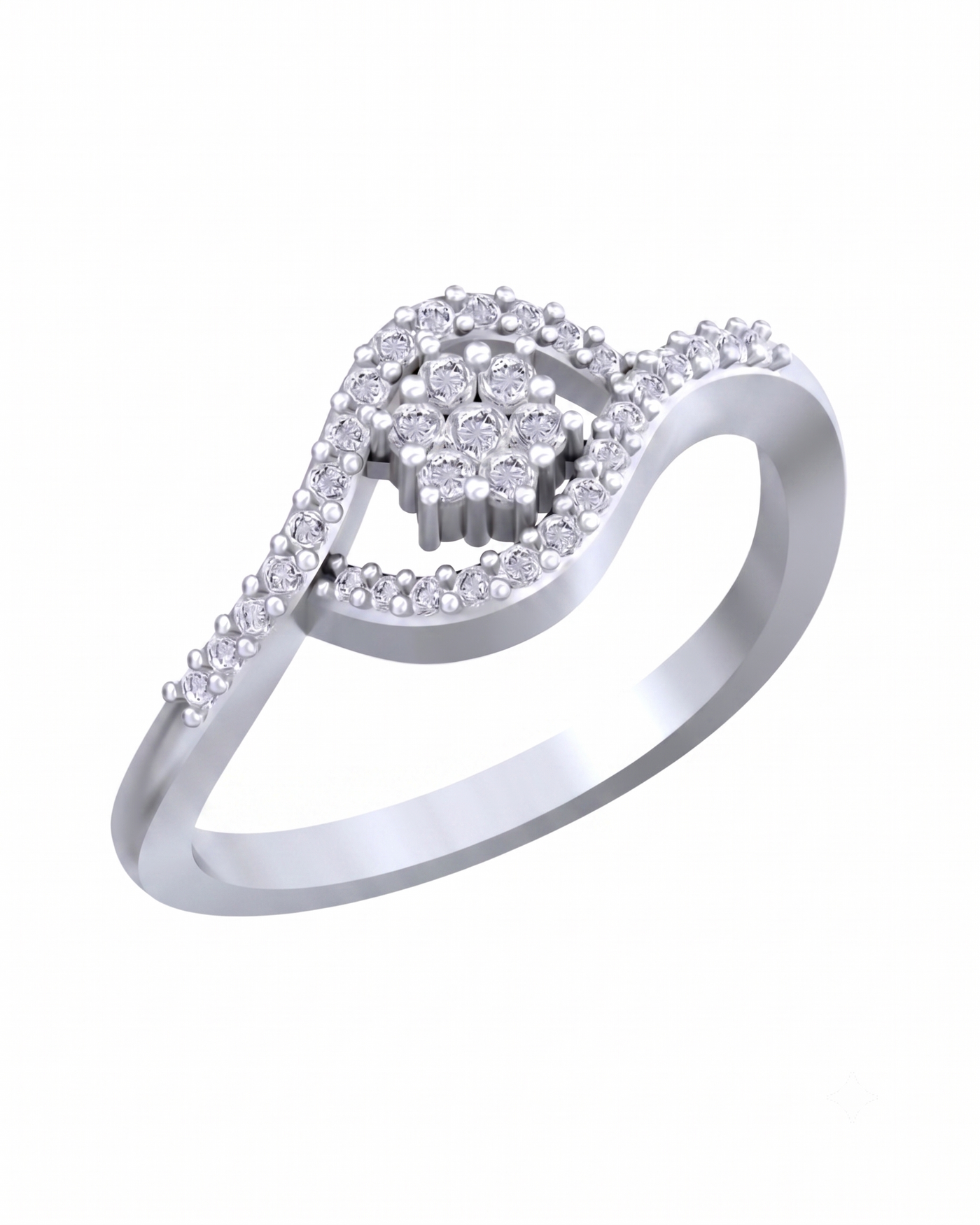 Gold & Diamond Cluster Ring For Women KRC10769