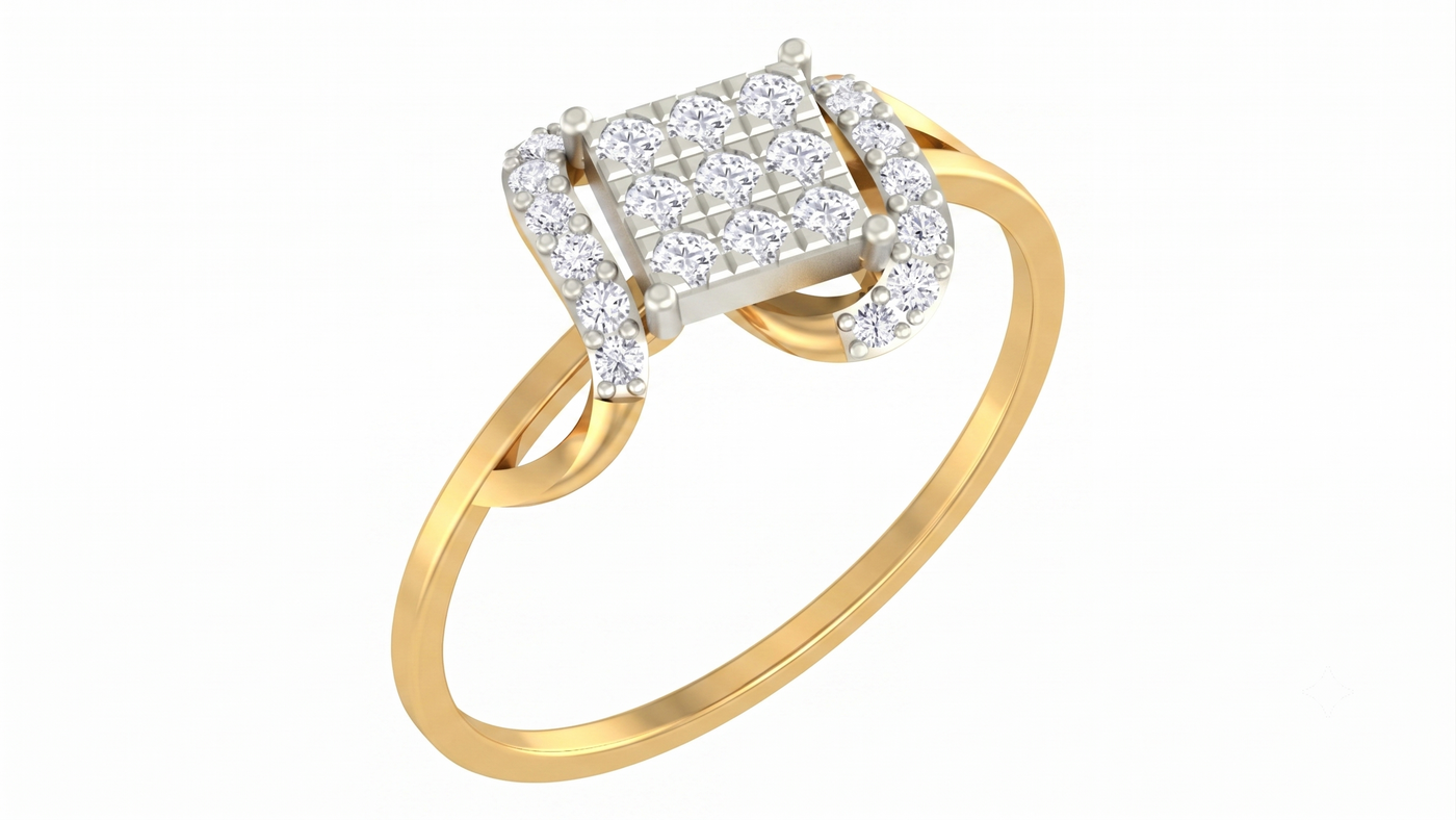 Gold & Diamond Cocktail Ring For Women KRC10305