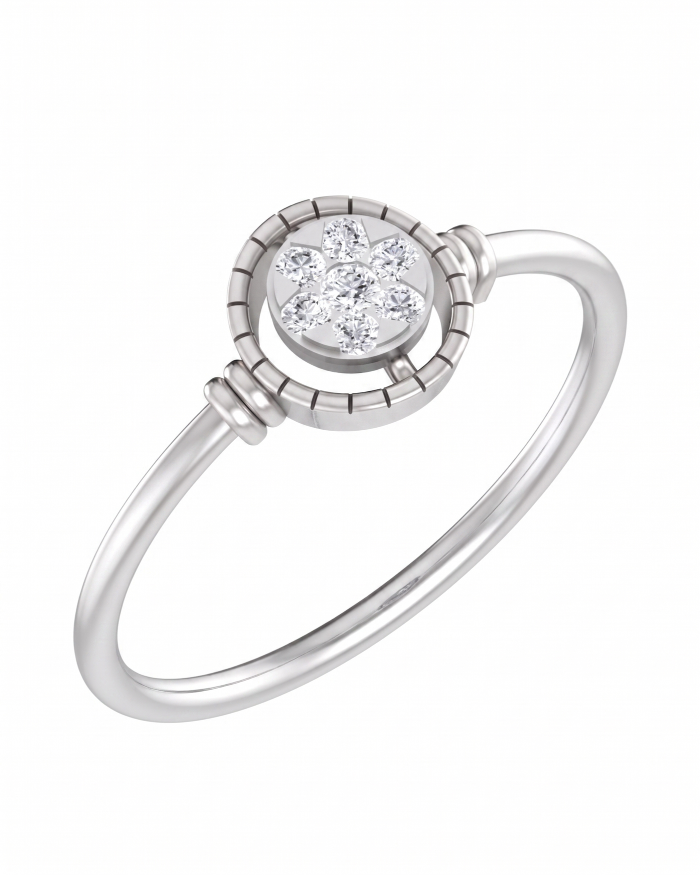 Gold & Diamond Halo Ring For Women KRC10258