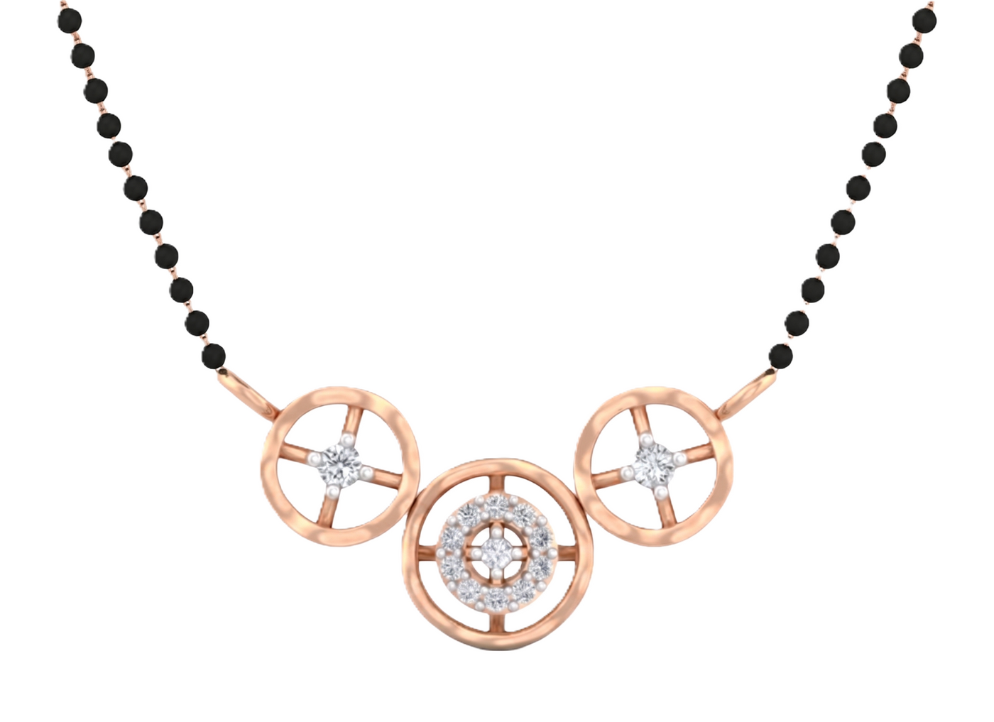 Gold & Diamond Beaded Mangalsutra For Women KRB50033