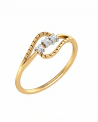 18K Gold & Diamond Dailywear Ring For Women KLR-32A