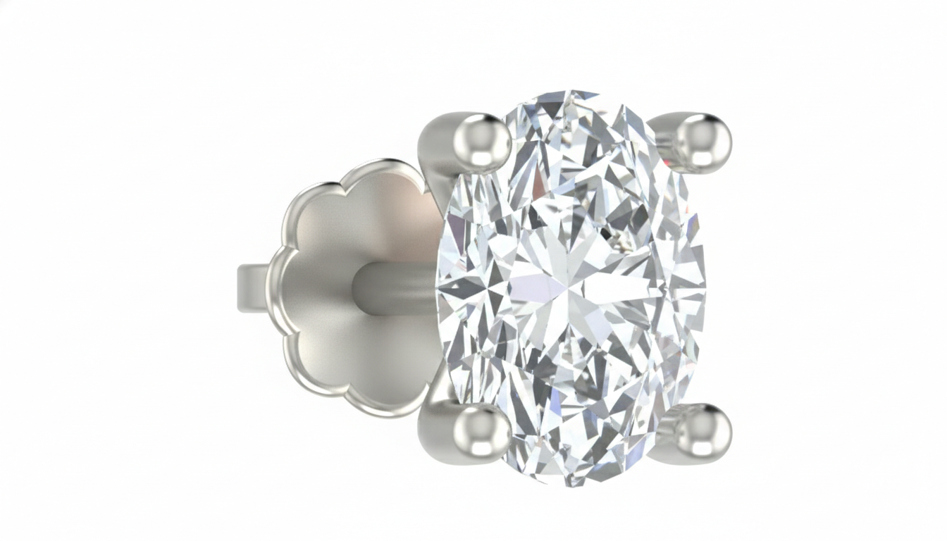 18K Gold & Diamond Stud Nose Pin KRA50105