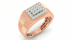 18K Gold & Diamond Engagement Ring For Men KRC60139