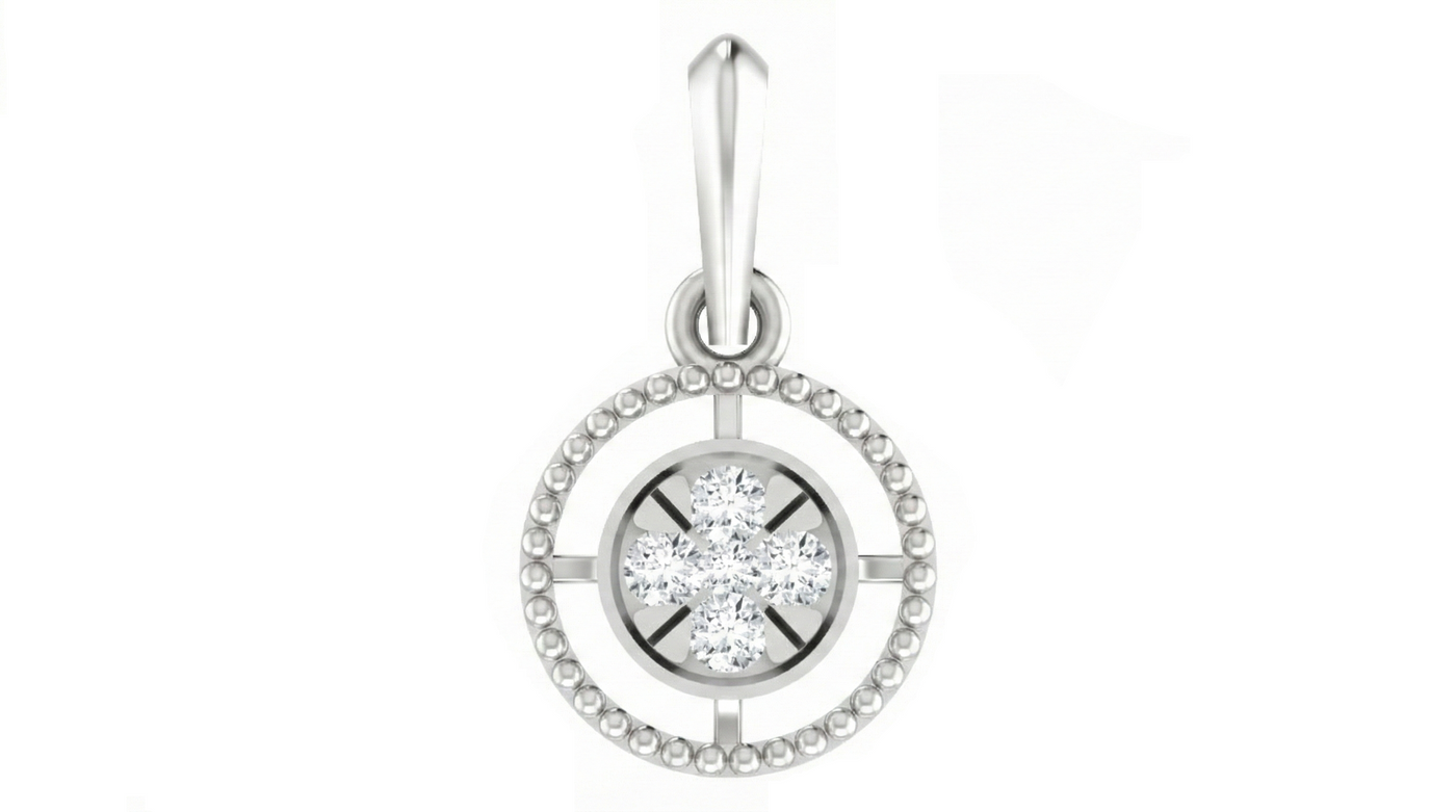 Gold & Diamond Round-Shaped Pendant Set KRC40577
