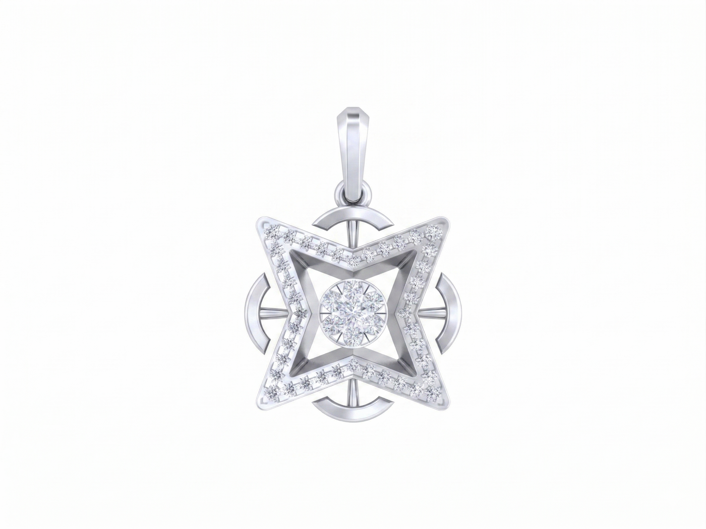 Stylish Gold Diamond Pendant Set KRC40706