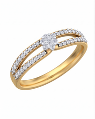 महिलाओं के लिए 18K गोल्ड और डायमंड बैंड रिंग KRB10285