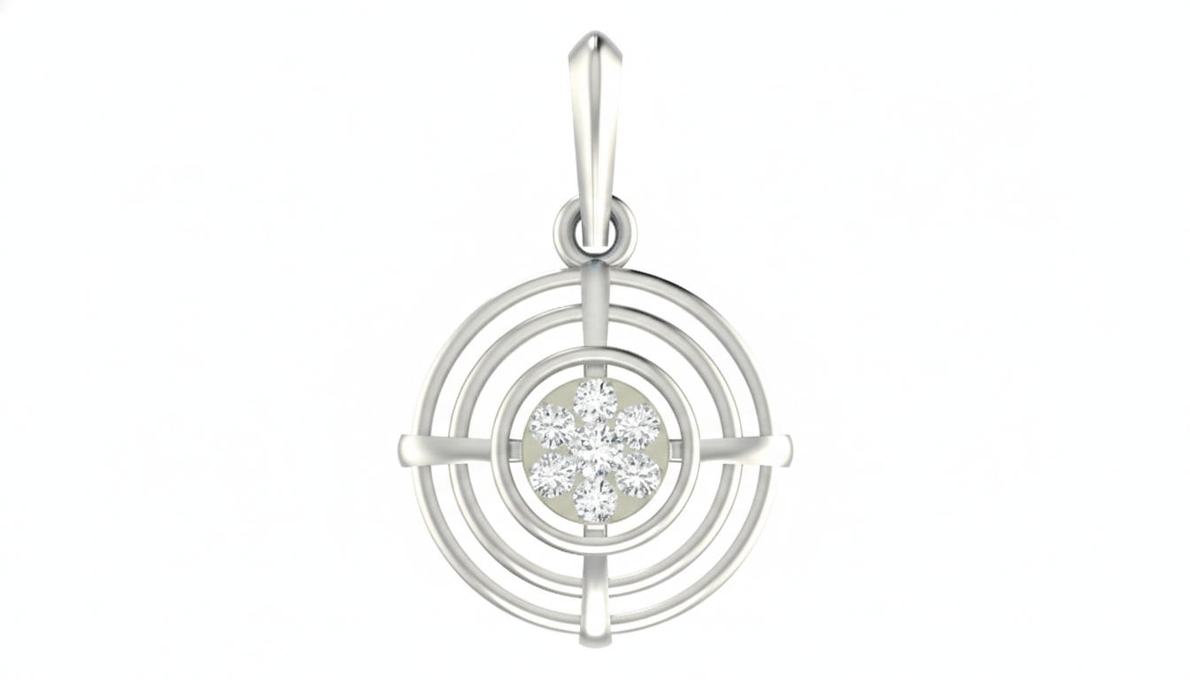 Gold & Diamond Round-Shaped Pendant Set KRC40597