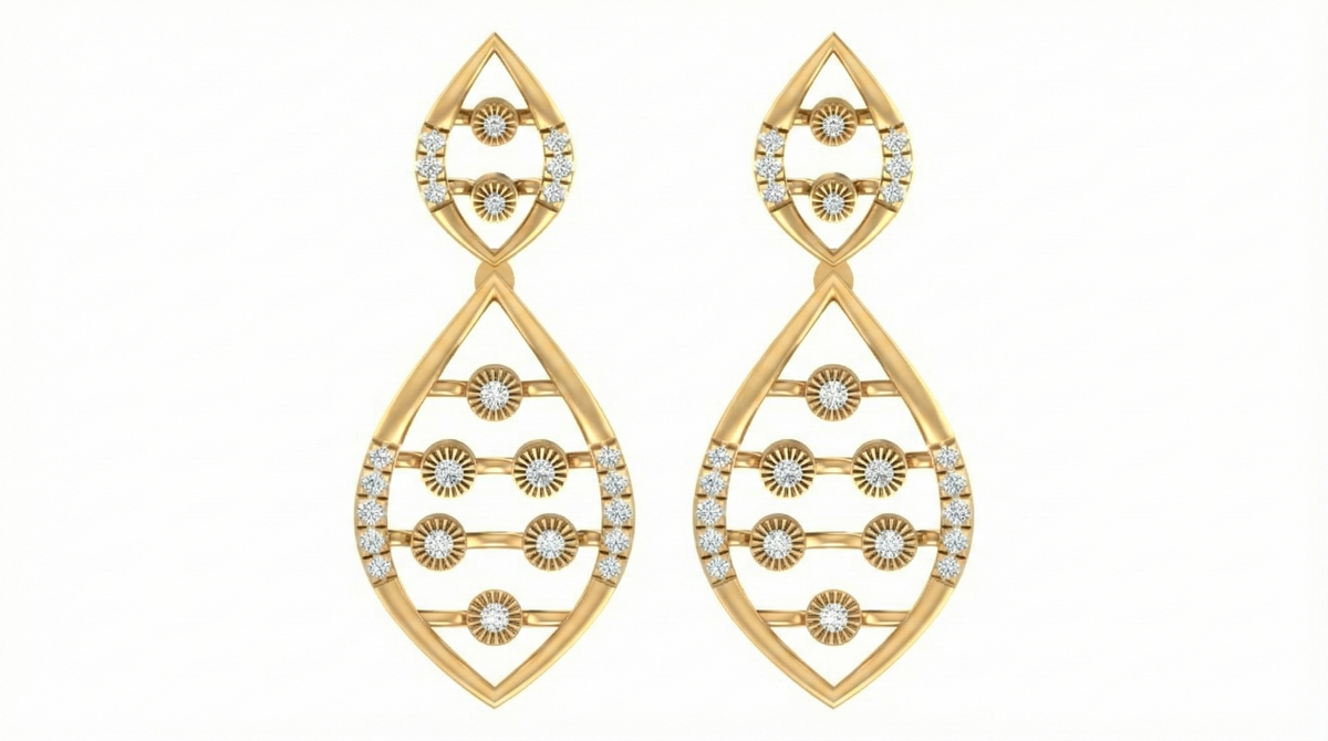 14K Gold & Diamond Women Engagement Earring KRB44120E-A