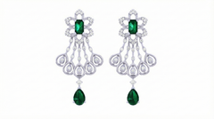 14K Gold & Diamond Women Gemstone Earring KRI44023ER