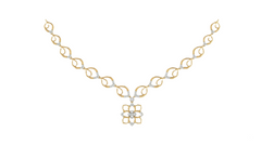 14K गोल्ड और डायमंड डेलीवियर नेकलेस सेट KRB44095N-A