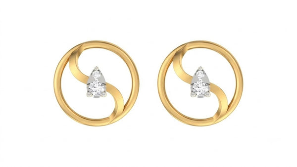 Gold & Diamond Round-Shaped Earring | KRB30034 | Kesav Diamond