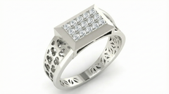 18K Gold & Diamond Band Ring For Men KRA60225
