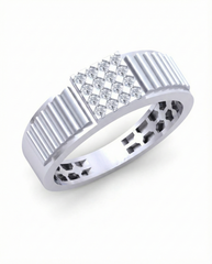 Gold & Diamond Square Ring For Men KRC20206