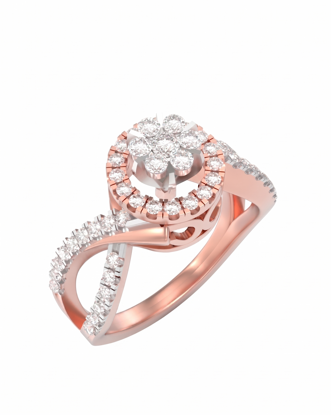 Gold & Diamond Cocktail Ring For Women KRC10879
