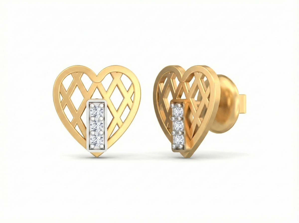 18K Gold & Diamond Women Stud Earring KSK001