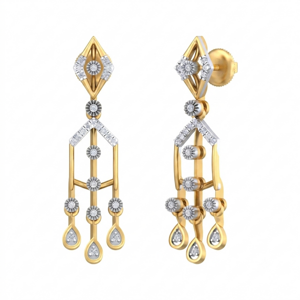 Gold & Diamond Women Dangler Earring KRC0059E