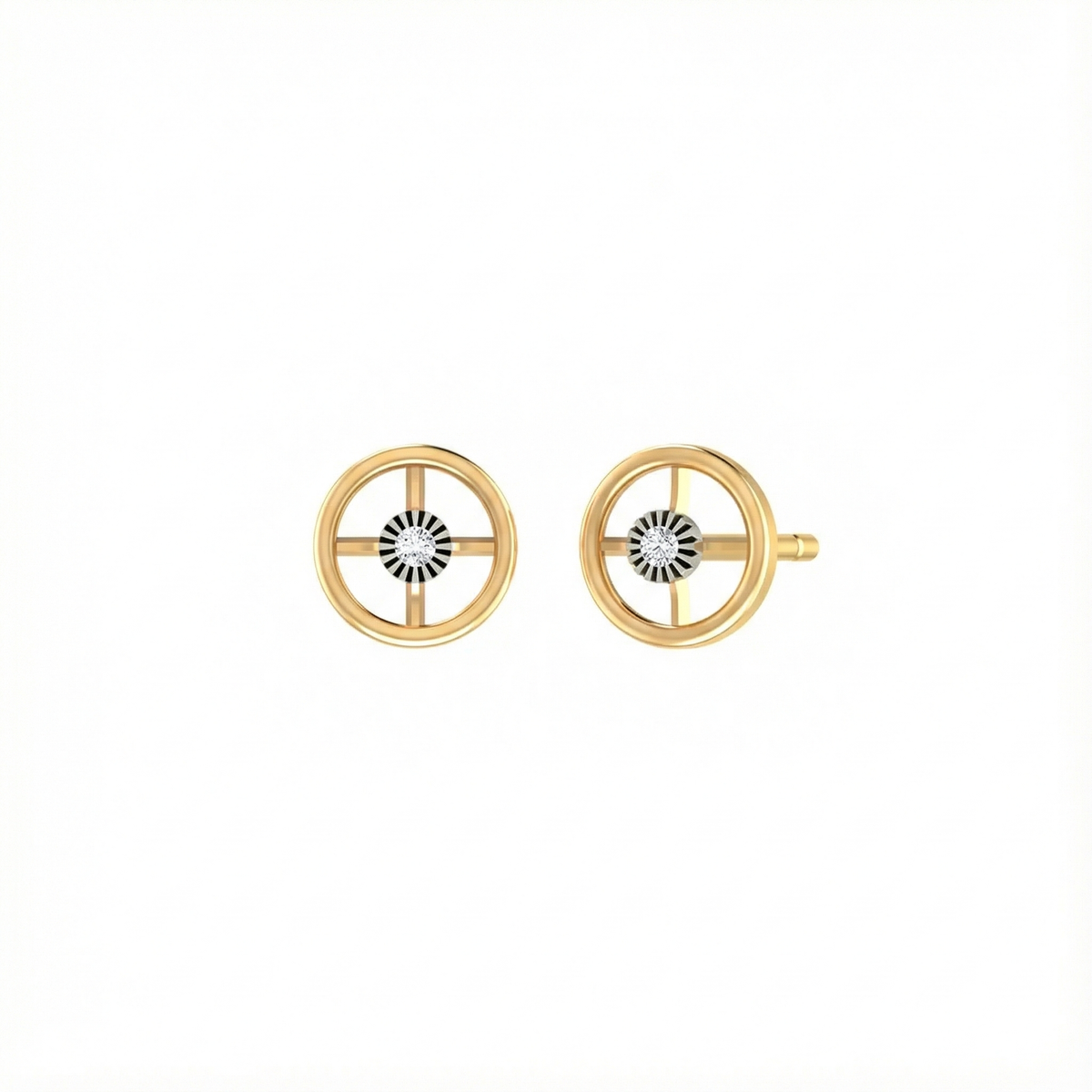 18K Gold & Diamond Women Stud Earring KER-195