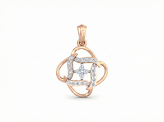 18K Gold & Diamond Floral Pendant Set KRK40097P