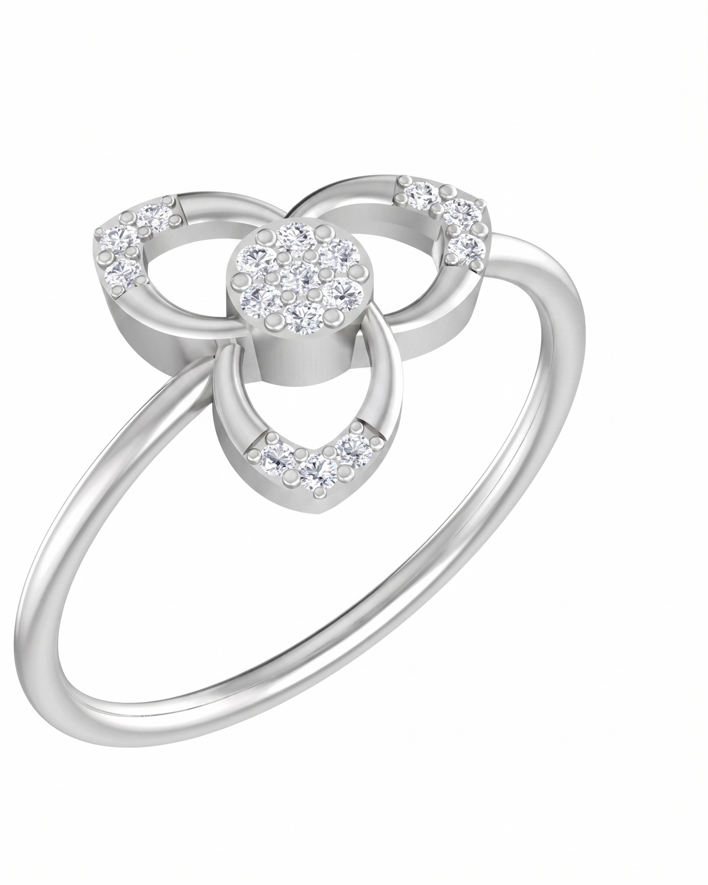 Gold & Diamond Floral Ring For Women KRB10126