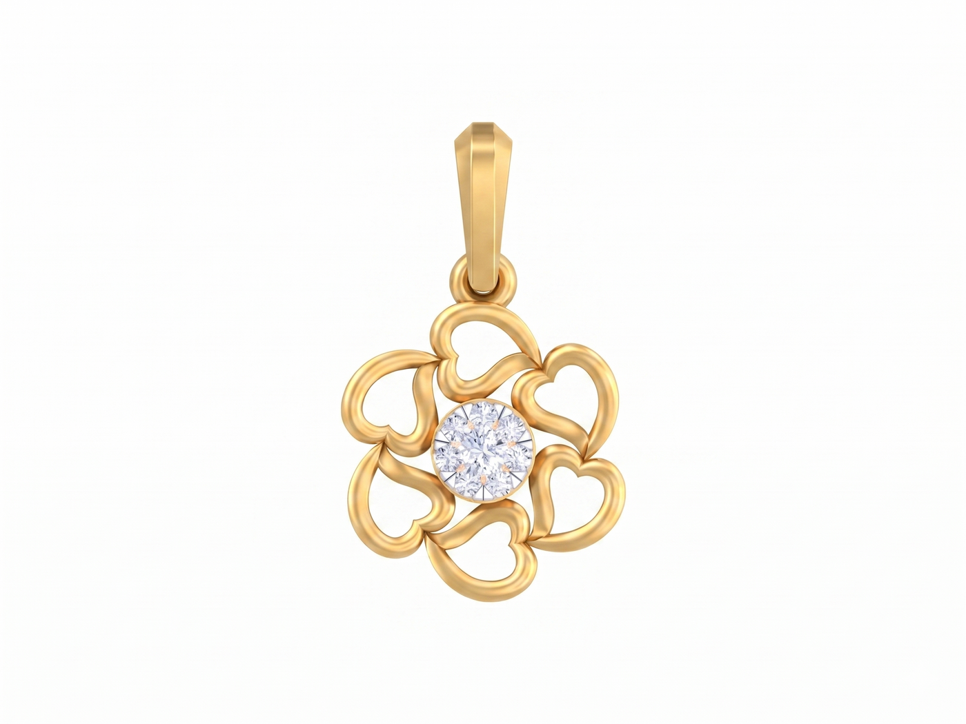 Gold & Diamond Floral Pendant KRB40213