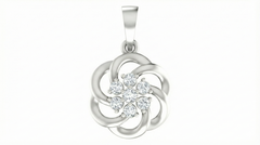 18K Gold & Diamond Floral Pendant Set KRA40084P