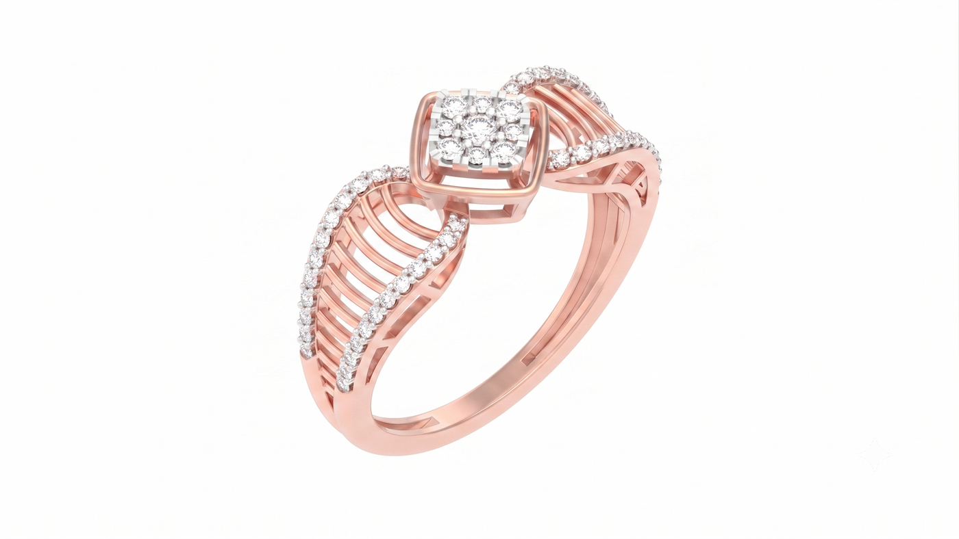 Gold & Diamond Cocktail Ring For Women KRC10875