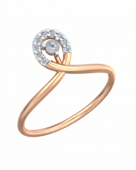 18K Gold & Diamond Dailywear Ring For Women KRB10107