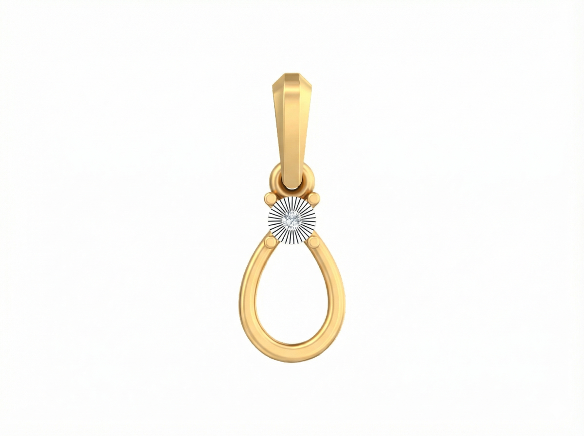 18K Gold & Diamond Solitaire Pendant KSK094