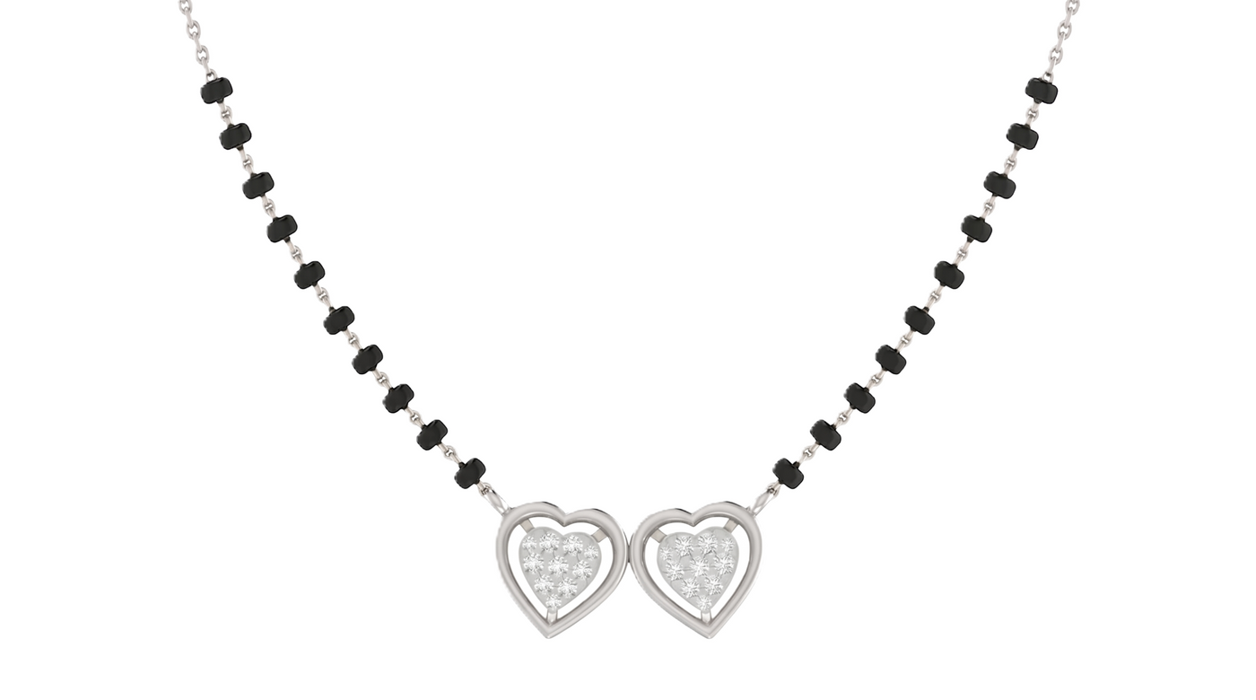 Gold & Diamond Heart Mangalsutra For Women KRC50095