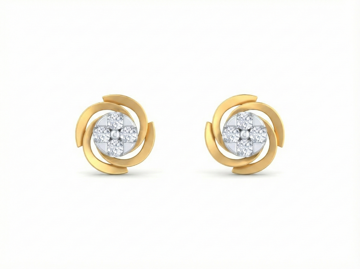 18K Gold & Diamond Women Engagement Earring KRK30044