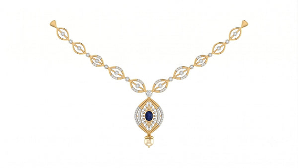 Gold & Diamond Gemstone Necklace Set KRC60042N