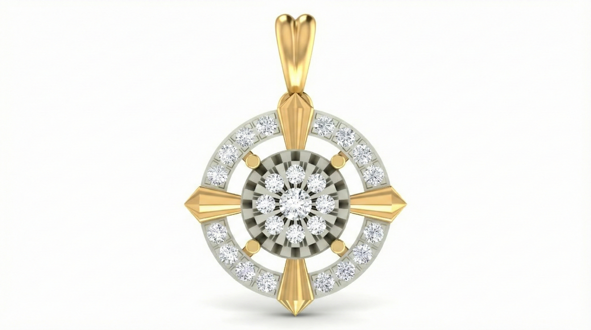 18K Gold & Diamond Floral PENDANT SET KRA40012P