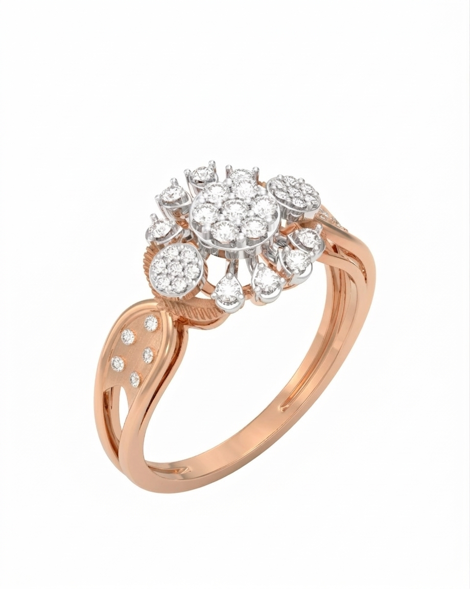 Gold & Diamond Engagement Ring For Women KRC10909