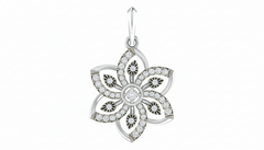 18K Gold & Diamond Floral Pendant Set KRA40153P