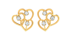 Heart Yellow Gold Diamond Earring | under 40k 