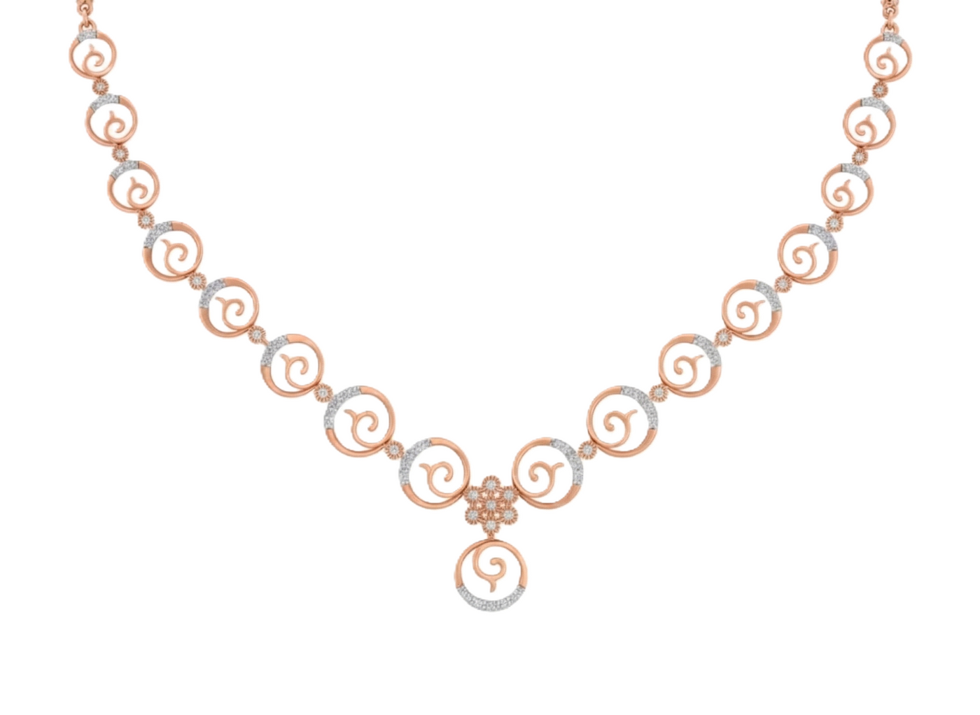 Gold & Diamond Women Dailywear Necklace Set KRC60114