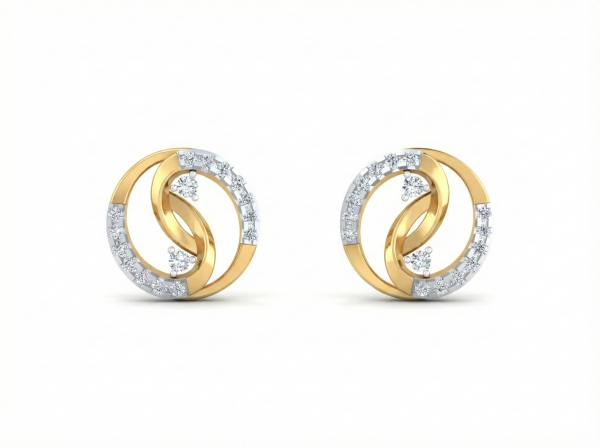 18K Gold & Diamond Women Stud Earring KRK40186E