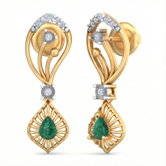 14K Gold & Diamond Women Dailywear Earring KRB44065EG-A