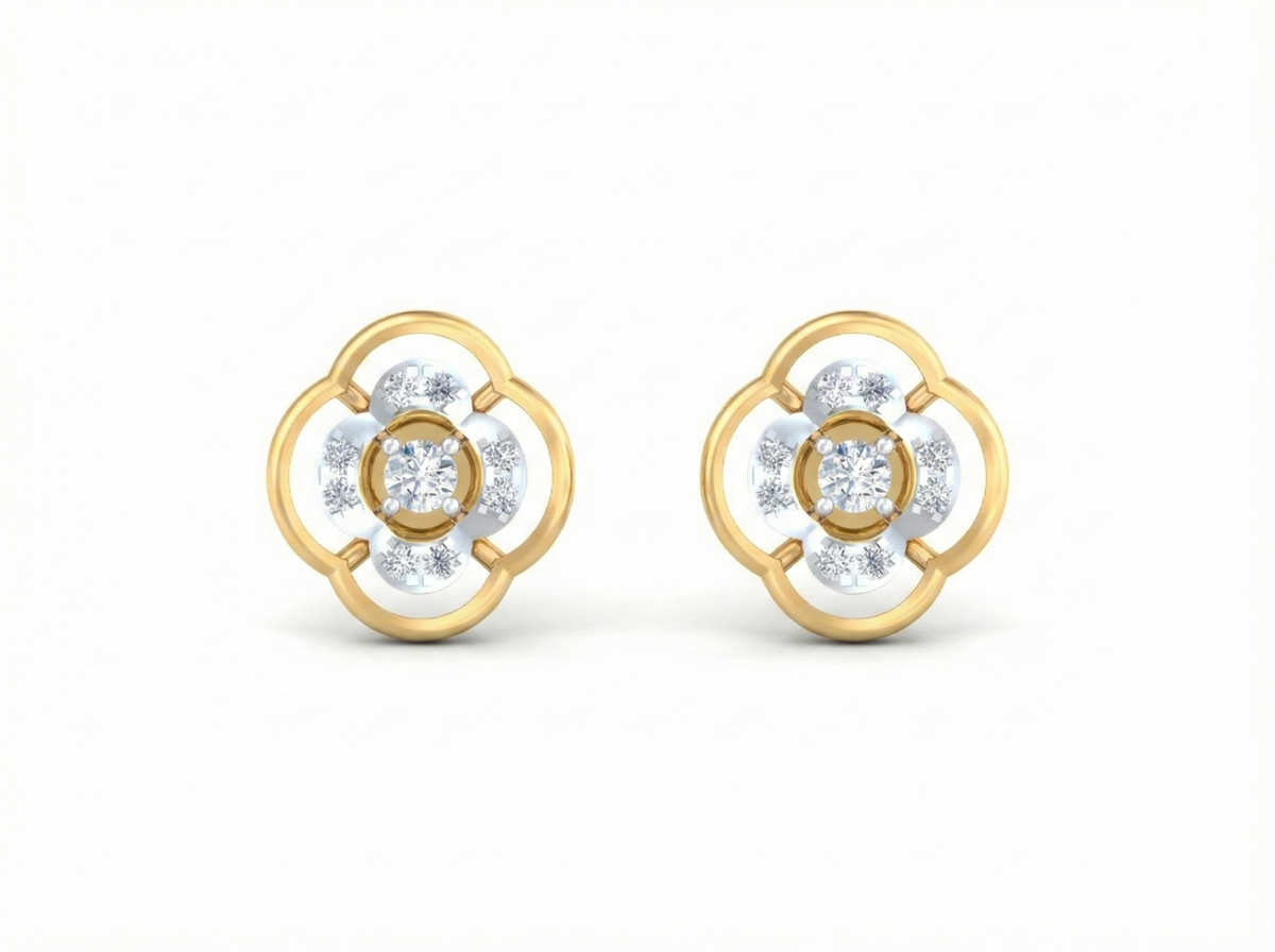 18K Gold & Diamond Women Stud Earring KRK30034