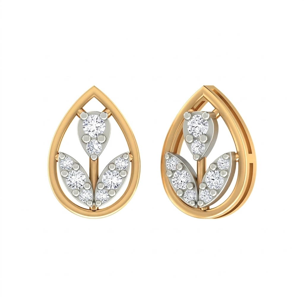 Yellow Gold Diamond Earring | under 40k 
