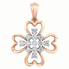 18K Gold & Diamond Floral Pendant Set KRB40064P