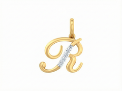 18K Gold & Diamond Initial Pendant KRK20089